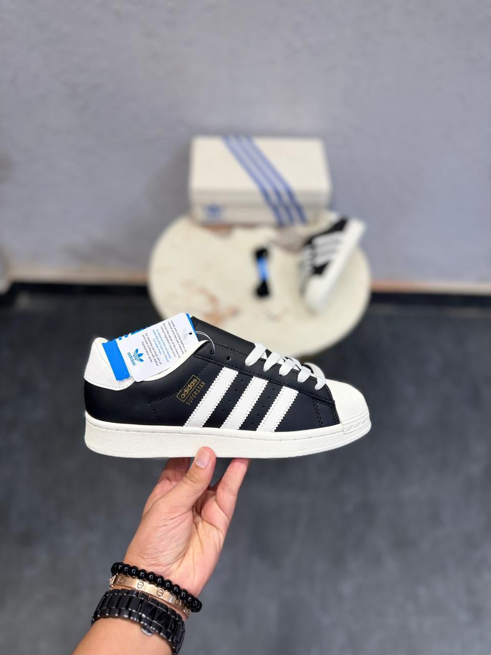 ADIDAS ORIGINALS SUPERSTAR VINTAGE MATTE BLACK WHITE