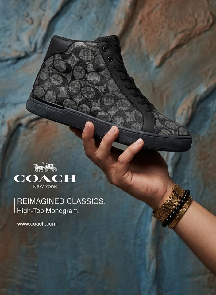 COACH-USA MID GREY WHITE TRAINERS