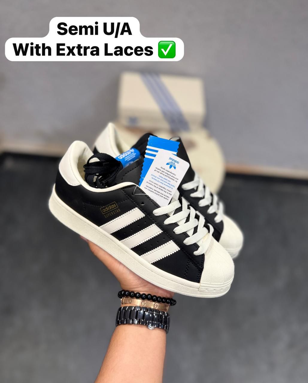 ADIDAS ORIGINALS SUPERSTAR VINTAGE MATTE BLACK WHITE